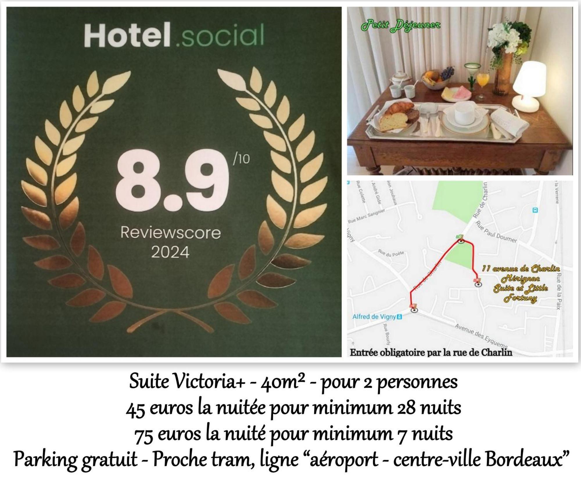 Le Fortuny - 3 Suites, 2 Apparts, 1 Chambre - Proche Tram Ligne Aeroport Et Parking Gratuit Merignac  Exterior photo