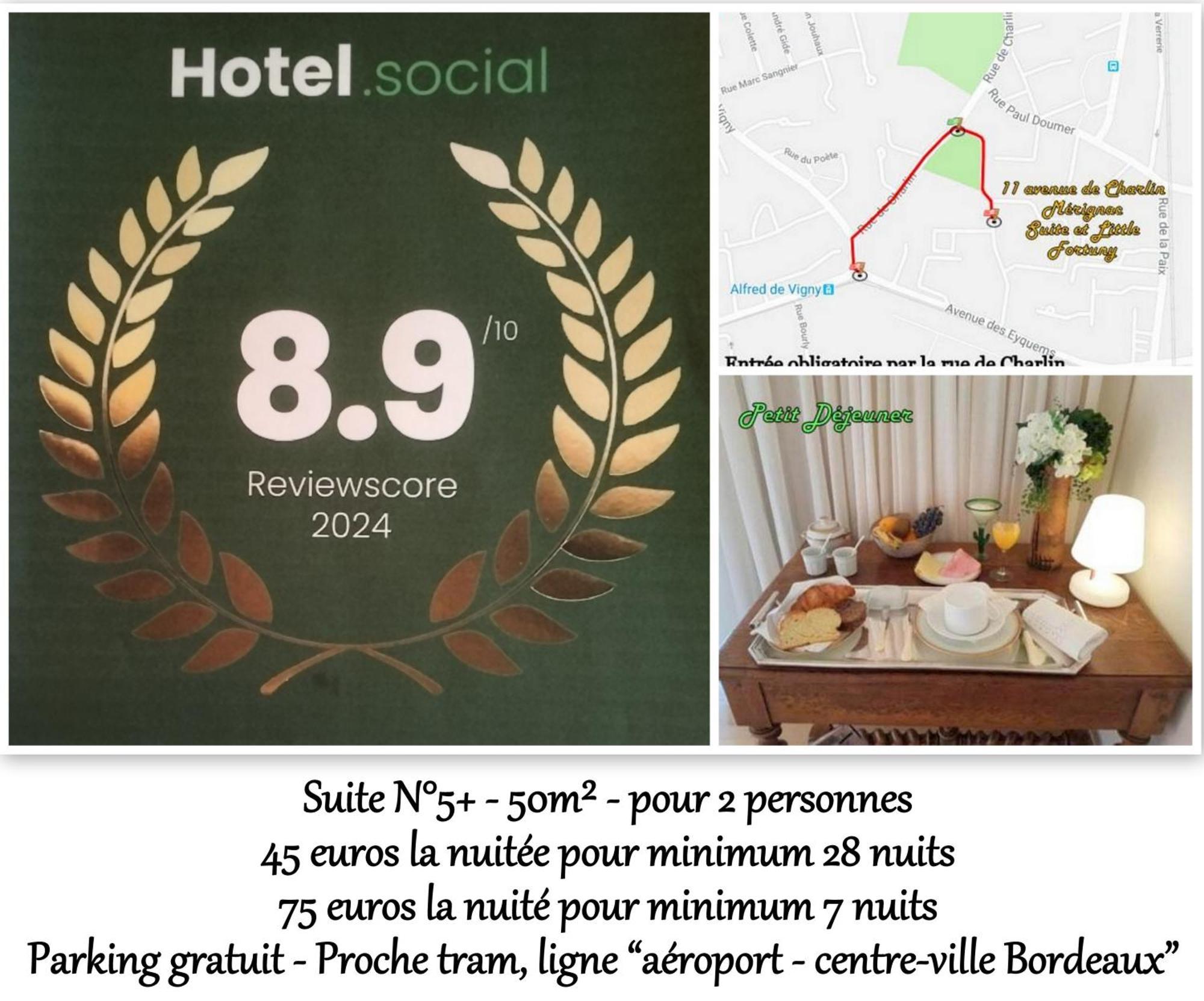 Le Fortuny - 3 Suites, 2 Apparts, 1 Chambre - Proche Tram Ligne Aeroport Et Parking Gratuit Merignac  Exterior photo